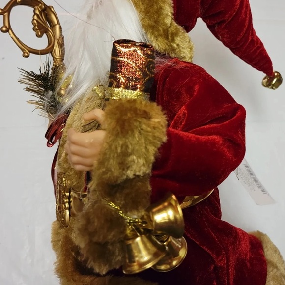 All 3 Merry Brite 18" Santa Figurine Holding Staff & Sack Country Farmhouse Doll - Picture 13 of 15